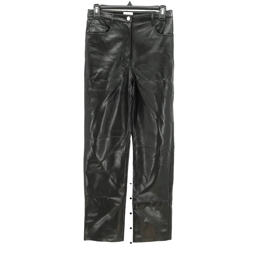 Wilfred Faux Leather Pants SZ 4 Straight Vegan Modern Nightlife Statement Casual